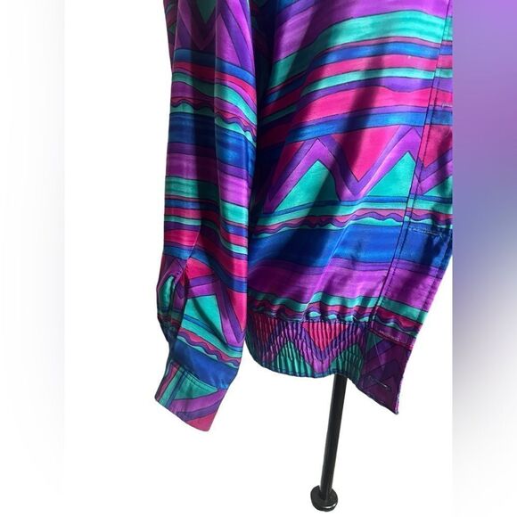 VINTAGE GREGOR GEOMETRIC 80s/90s WINDBREAKER JACKET SIZE SMALL UNISEX - Picture 7 of 12